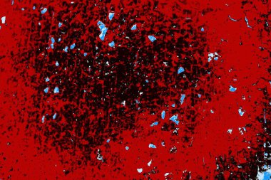 Kırık tarih arkaplanı olan kırmızı, mavi ve siyah grunge duvar