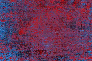 Kırmızı ve mavi renkli grunge duvar dokusu arkaplanı