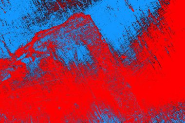 Neon kırmızı ve mavi renkli grunge duvar dokusu arkaplanı