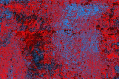 Parlak kırmızı ve mavi renkli grunge duvar dokusu arkaplanı