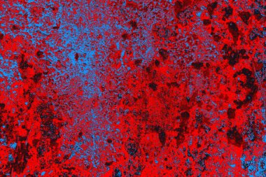 Parlak kırmızı ve mavi renkli grunge duvar dokusu arkaplanı