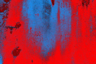 Neon kırmızı ve mavi renkli grunge duvar dokusu arkaplanı