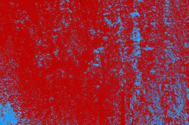 Kırık tarih arkaplanı olan kırmızı, mavi ve siyah grunge duvar