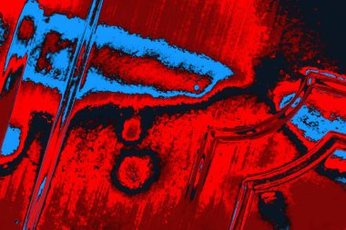 Neon kırmızı ve mavi renkli grunge duvar dokusu arkaplanı