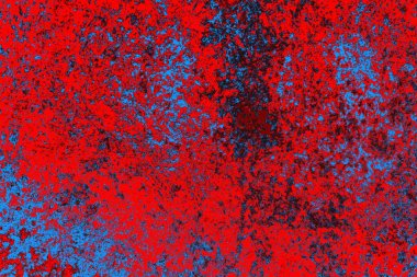 Neon kırmızı ve mavi renkli grunge duvar dokusu arkaplanı