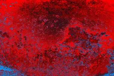 Neon kırmızı ve mavi renkli grunge duvar dokusu arkaplanı