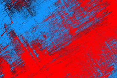 Neon kırmızı ve mavi renkli grunge duvar dokusu arkaplanı