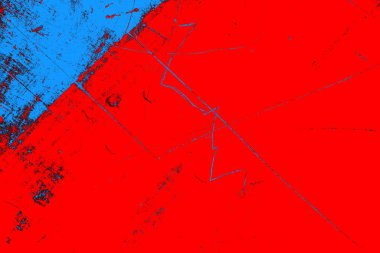 Neon kırmızı ve mavi renkli grunge duvar dokusu arkaplanı