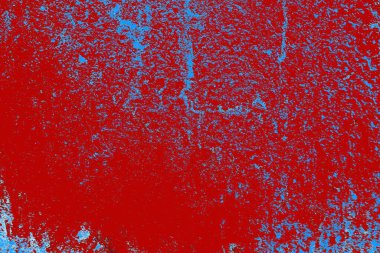 Kırık tarih arkaplanı olan kırmızı, mavi ve siyah grunge duvar