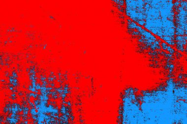 Neon kırmızı ve mavi renkli grunge duvar dokusu arkaplanı