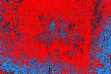 Neon kırmızı ve mavi renkli grunge duvar dokusu arkaplanı