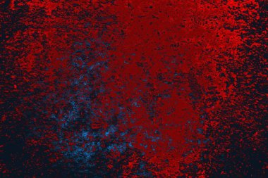 Kırmızı ve mavi renkli grungy duvar, desenli arka plan