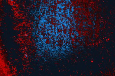 Kırmızı ve mavi renkli grungy duvar, desenli arka plan