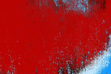 kırmızı mavi ve siyah duvar dokusu ve soyulmuş eski boya. 