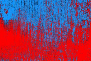 Neon kırmızı ve mavi renkli grunge duvar dokusu arkaplanı