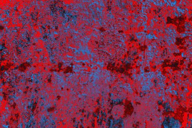 Parlak kırmızı ve mavi renkli grunge duvar dokusu arkaplanı
