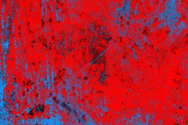 Neon kırmızı ve mavi renkli grunge duvar dokusu arkaplanı