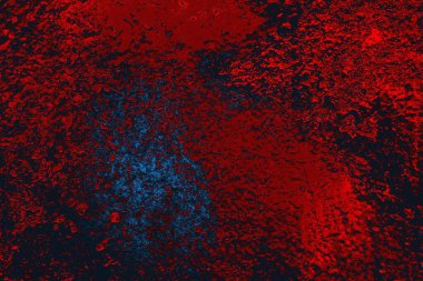 Kırmızı ve mavi renkli grungy duvar, desenli arka plan