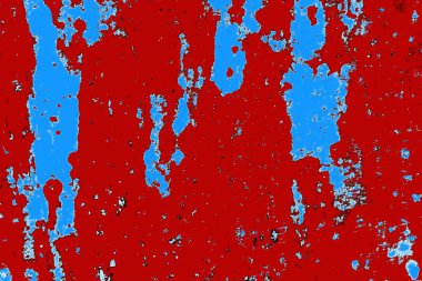 Kırık tarih arkaplanı olan kırmızı, mavi ve siyah grunge duvar