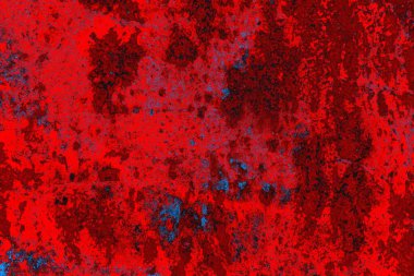 Neon kırmızı ve mavi renkli grunge duvar dokusu arkaplanı