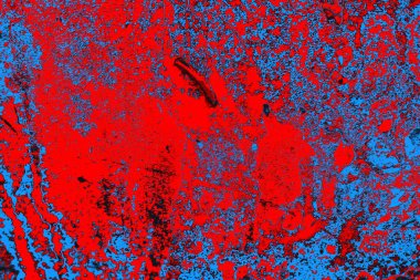 Neon kırmızı ve mavi renkli grunge duvar dokusu arkaplanı