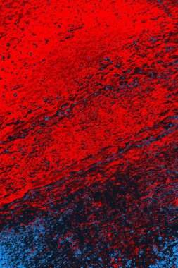 Kırmızı ve mavi renkli grungy duvar, desenli arka plan