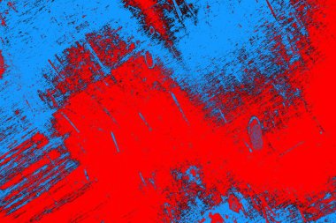 Neon kırmızı ve mavi renkli grunge duvar dokusu arkaplanı