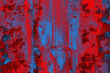 Parlak kırmızı ve mavi renkli grunge duvar dokusu arkaplanı