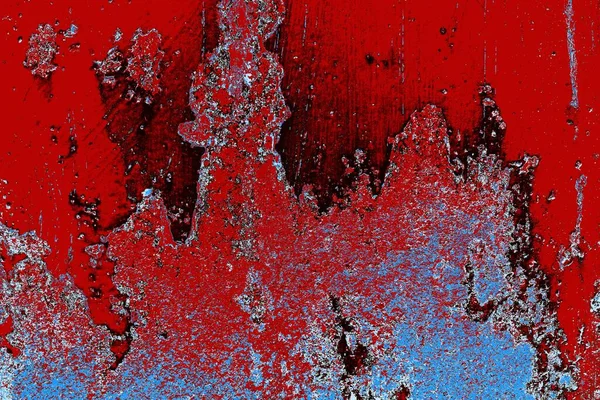 Red Blue Black Colored Grunge Wall Cracked Dated Texture Background — Stock Photo, Image