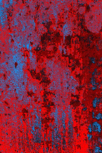 Helder Rood Blauw Gekleurde Grunge Muur Textuur Achtergrond — Stockfoto