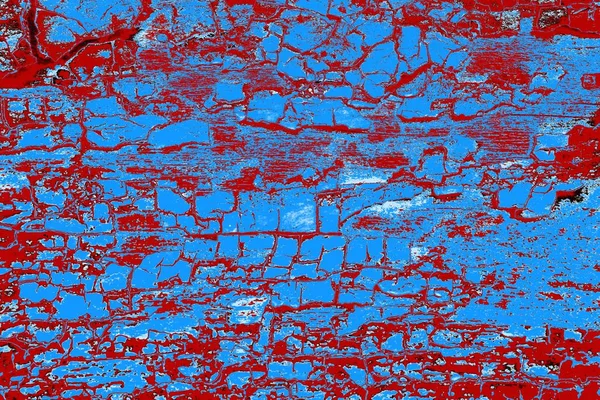 Kırık tarih arkaplanı olan kırmızı, mavi ve siyah grunge duvar
