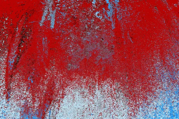 Kırık tarih arkaplanı olan kırmızı, mavi ve siyah grunge duvar