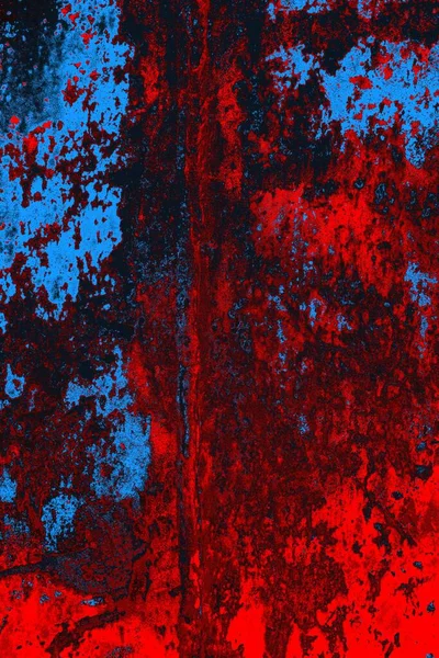 Neon kırmızı ve mavi renkli grunge duvar dokusu arkaplanı