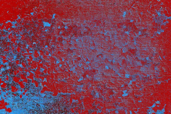 Kırık tarih arkaplanı olan kırmızı, mavi ve siyah grunge duvar