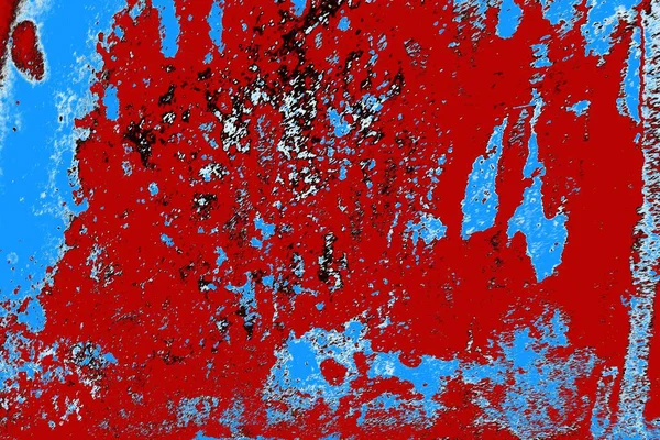 Kırık tarih arkaplanı olan kırmızı, mavi ve siyah grunge duvar