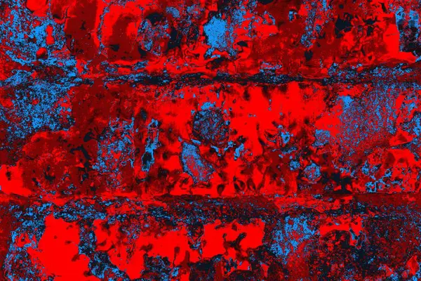 Parlak kırmızı ve mavi renkli grunge duvar dokusu arkaplanı