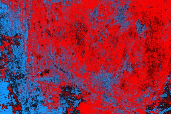 Neon kırmızı ve mavi renkli grunge duvar dokusu arkaplanı