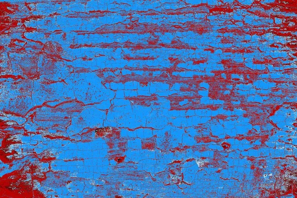 Kırık tarih arkaplanı olan kırmızı, mavi ve siyah grunge duvar