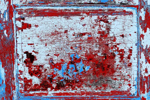 Kırık tarih arkaplanı olan kırmızı, mavi ve siyah grunge duvar