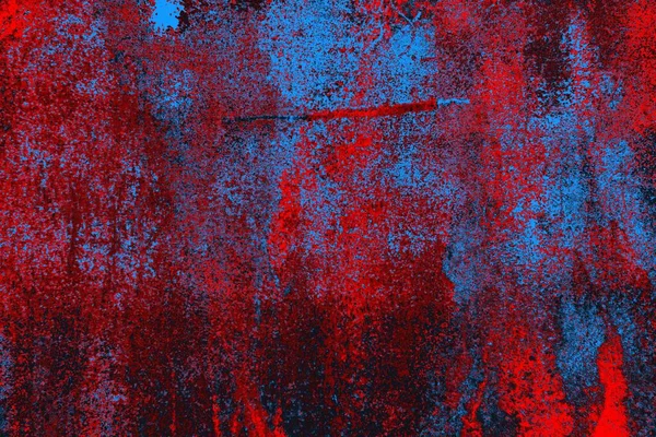 Parlak kırmızı ve mavi renkli grunge duvar dokusu arkaplanı