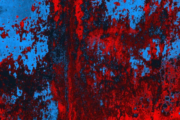 Neon kırmızı ve mavi renkli grunge duvar dokusu arkaplanı