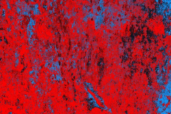 Kırmızı ve mavi renkli grungy duvar, desenli arka plan