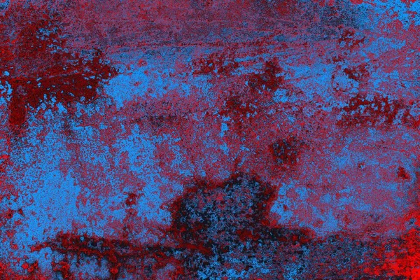Neon kırmızı ve mavi renkli grunge duvar dokusu arkaplanı