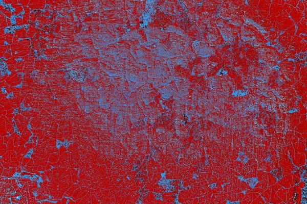 Piros Kék Fekete Színű Grunge Fal Repedezett Elavult Textúra Háttér — Stock Fotó