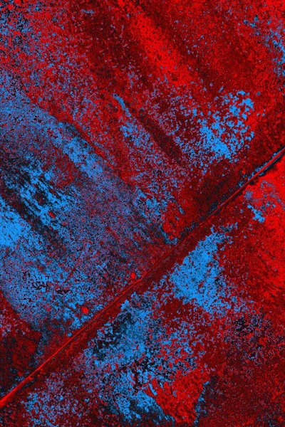 Helder Rood Blauw Gekleurde Grunge Muur Textuur Achtergrond — Stockfoto