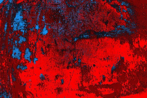 Neon kırmızı ve mavi renkli grunge duvar dokusu arkaplanı