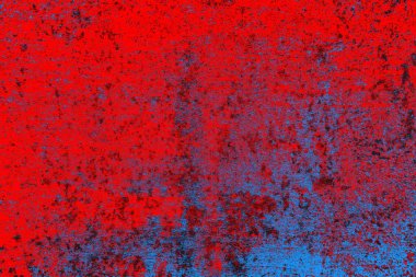 Kırmızı ve mavi renkli grunge duvar dokusu arkaplanı