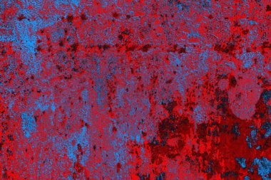 Parlak kırmızı ve mavi renkli grunge duvar dokusu arkaplanı