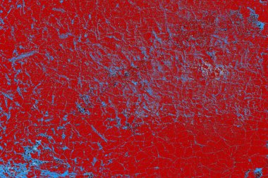 Kırık tarih arkaplanı olan kırmızı, mavi ve siyah grunge duvar