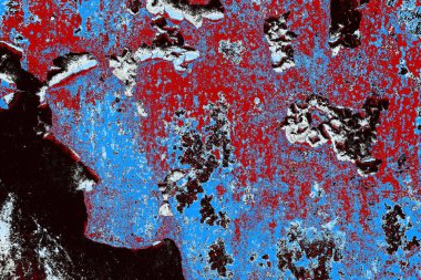 Dökülen boya paslı metal dokusu